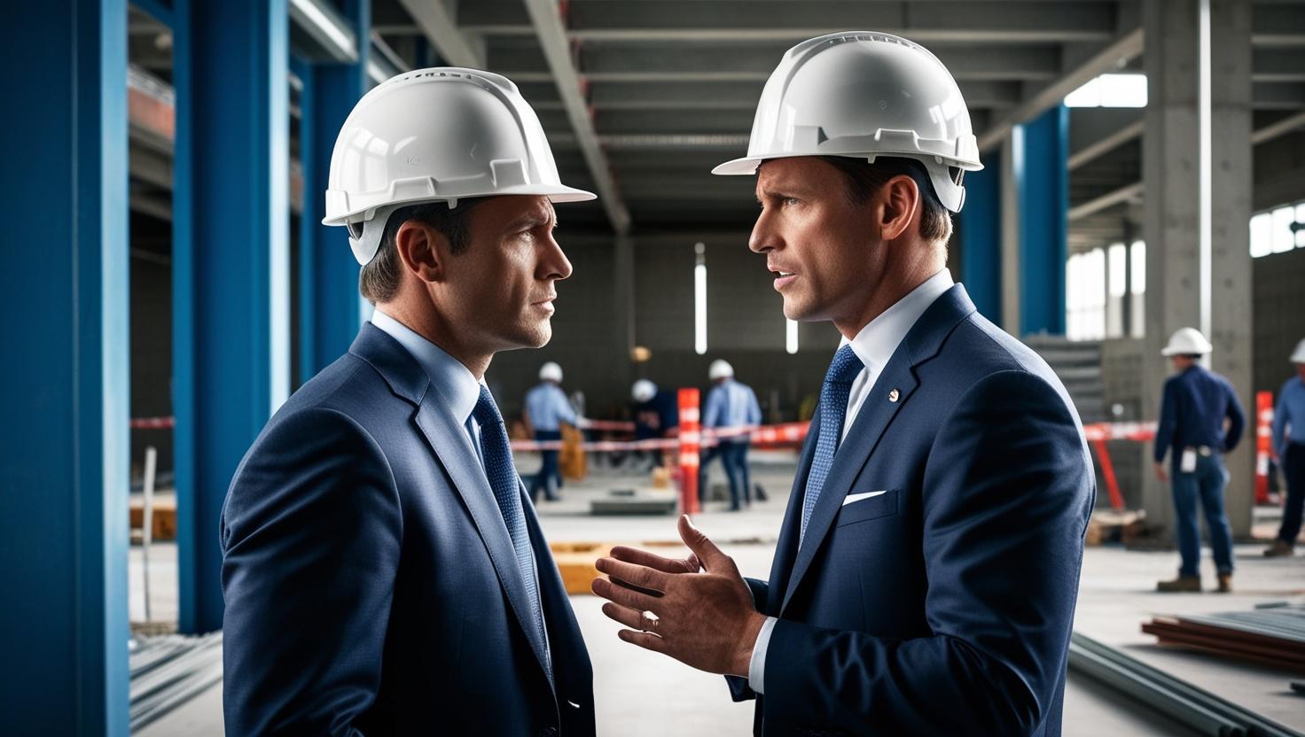 2 professionals are in disagreement in a construction site 2 professionals are in disagreement in a construction site