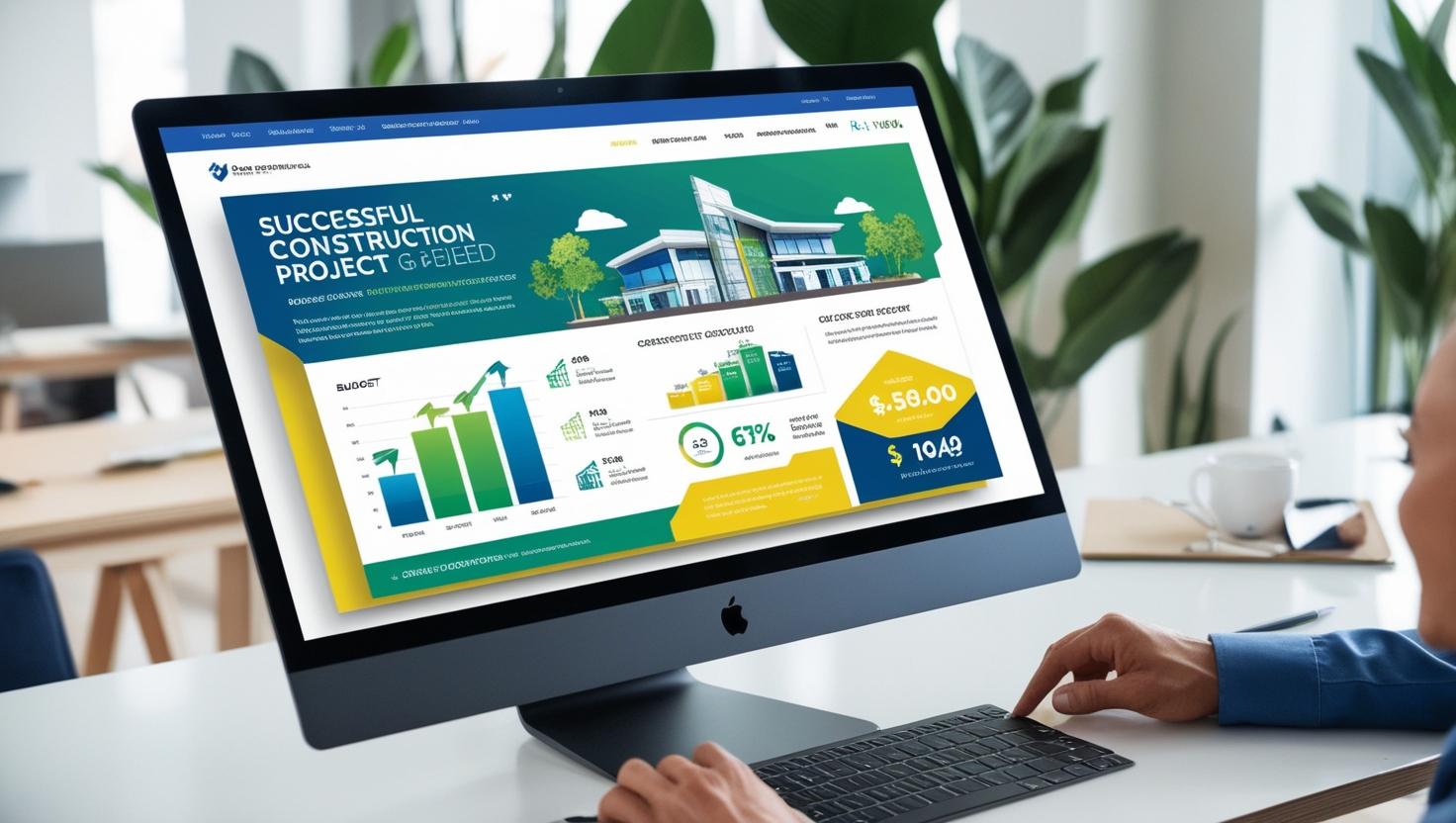 a computer screen showing a profitable construction project a computer screen showing a profitable construction project